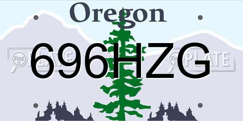 696HZG Oregon License Plate
