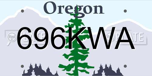 696KWA Oregon License Plate