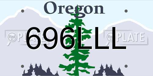 696LLL Oregon License Plate