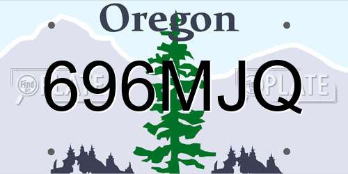 696MJQ Oregon License Plate