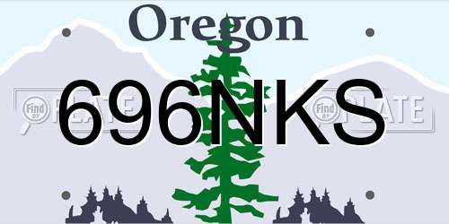 696NKS Oregon License Plate