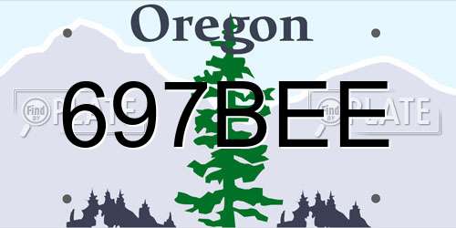 697BEE Oregon License Plate