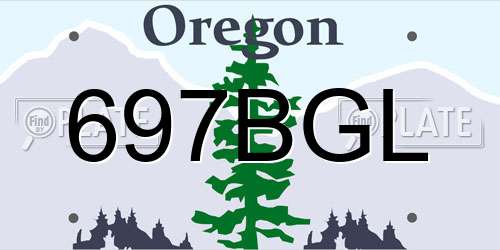 697BGL Oregon License Plate