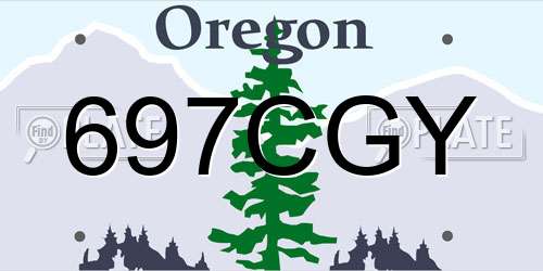 697CGY Oregon License Plate