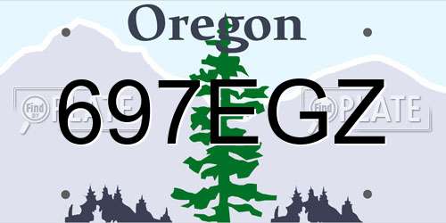 697EGZ Oregon License Plate
