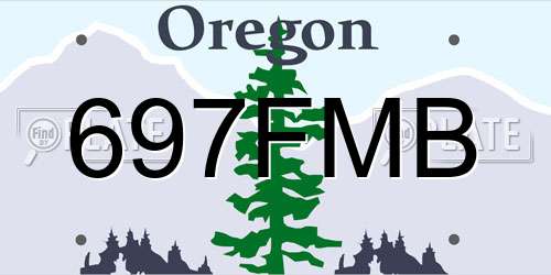 697FMB Oregon License Plate