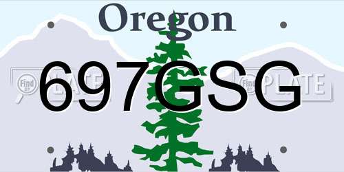 697GSG Oregon License Plate