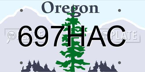 697HAC Oregon License Plate