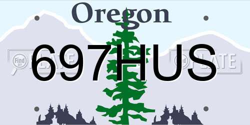 697HUS Oregon License Plate