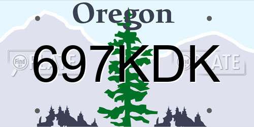 697KDK Oregon License Plate