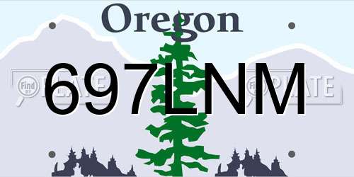 697LNM Oregon License Plate