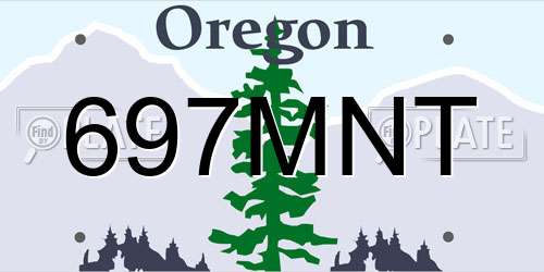 697MNT Oregon License Plate