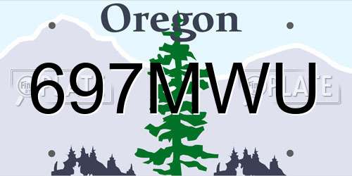697MWU Oregon License Plate