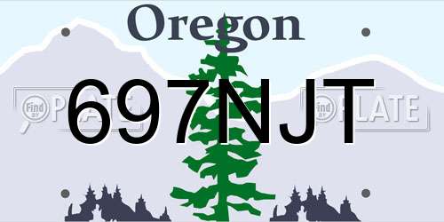 697NJT Oregon License Plate