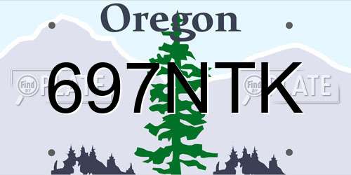 697NTK Oregon License Plate