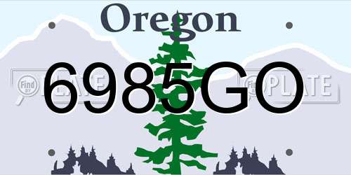 6985GO Oregon License Plate