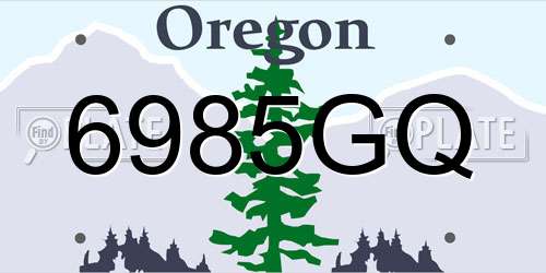 6985GQ Oregon License Plate