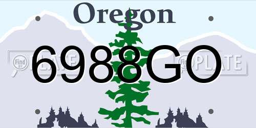6988GO Oregon License Plate