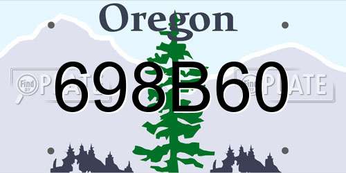 698B60 Oregon License Plate