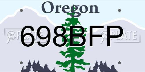 698BFP Oregon License Plate