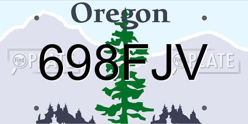 698FJV Oregon License Plate