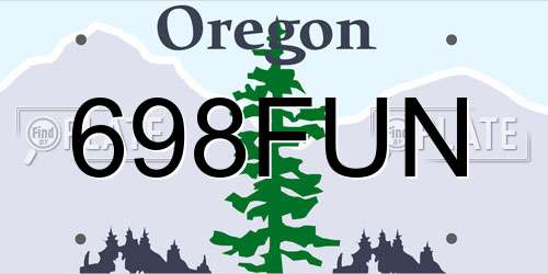 698FUN Oregon License Plate