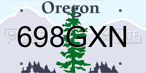 698GXN Oregon License Plate