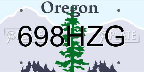 698HZG Oregon License Plate