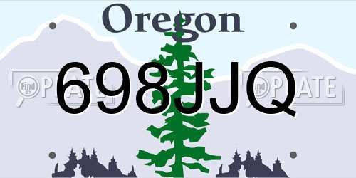 698JJQ Oregon License Plate