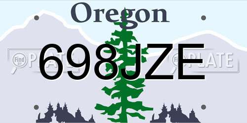 698JZE Oregon License Plate
