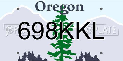 698KKL Oregon License Plate
