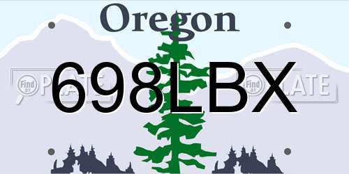 698LBX Oregon License Plate
