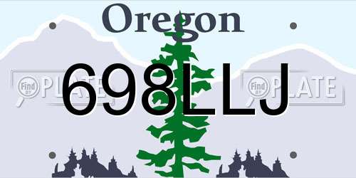 698LLJ Oregon License Plate