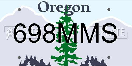 698MMS Oregon License Plate