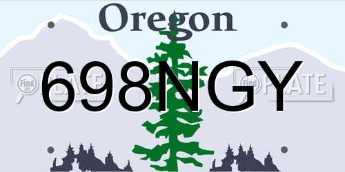 698NGY Oregon License Plate