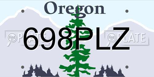 698PLZ Oregon License Plate