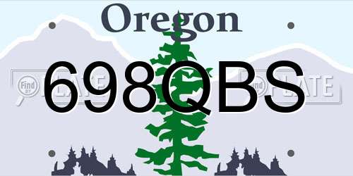 698QBS Oregon License Plate