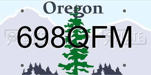 698QFM Oregon License Plate