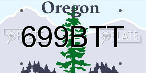 699BTT Oregon License Plate