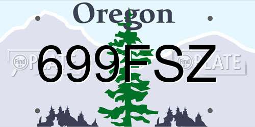 699FSZ Oregon License Plate