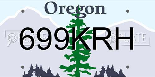 699KRH Oregon License Plate
