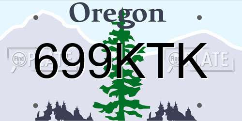 699KTK Oregon License Plate