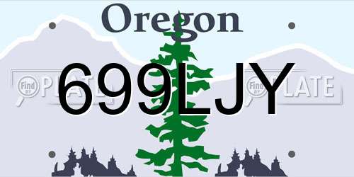 699LJY Oregon License Plate