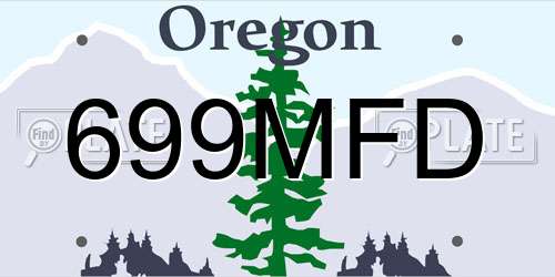 699MFD Oregon License Plate