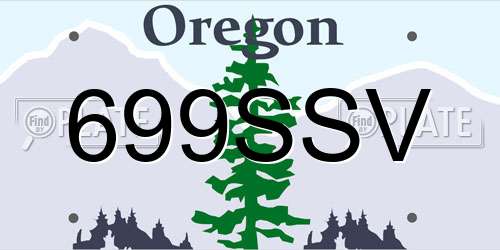699SSV Oregon License Plate