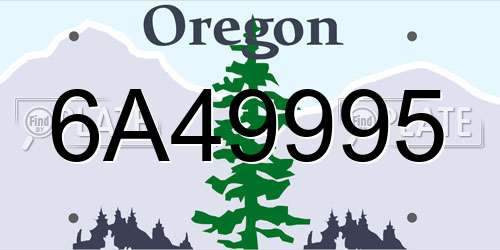6A49995 Oregon License Plate