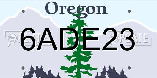 6ADE23 Oregon License Plate