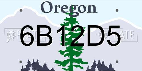 6B12D5 Oregon License Plate