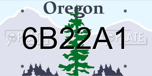 6B22A1 Oregon License Plate