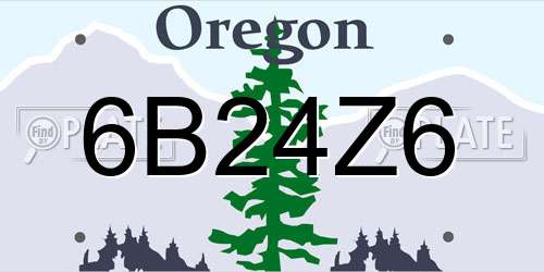6B24Z6 Oregon License Plate